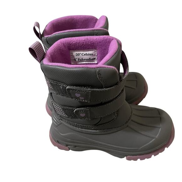 Skechers | Snow Slopes Rainier Insulated Boot Girls Waterproof Gray/Lavender 10 - Picture 6 of 9